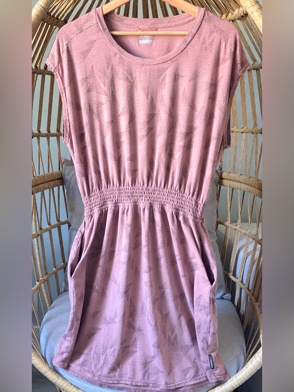 Merrell Travel Dress Large Dusty Rose Stretch Pockets Outdoor Athleisure